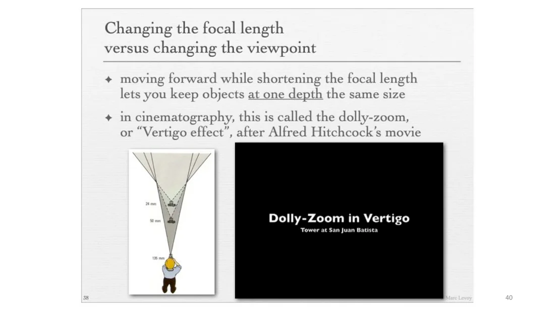Dolly zoom in Vertigo