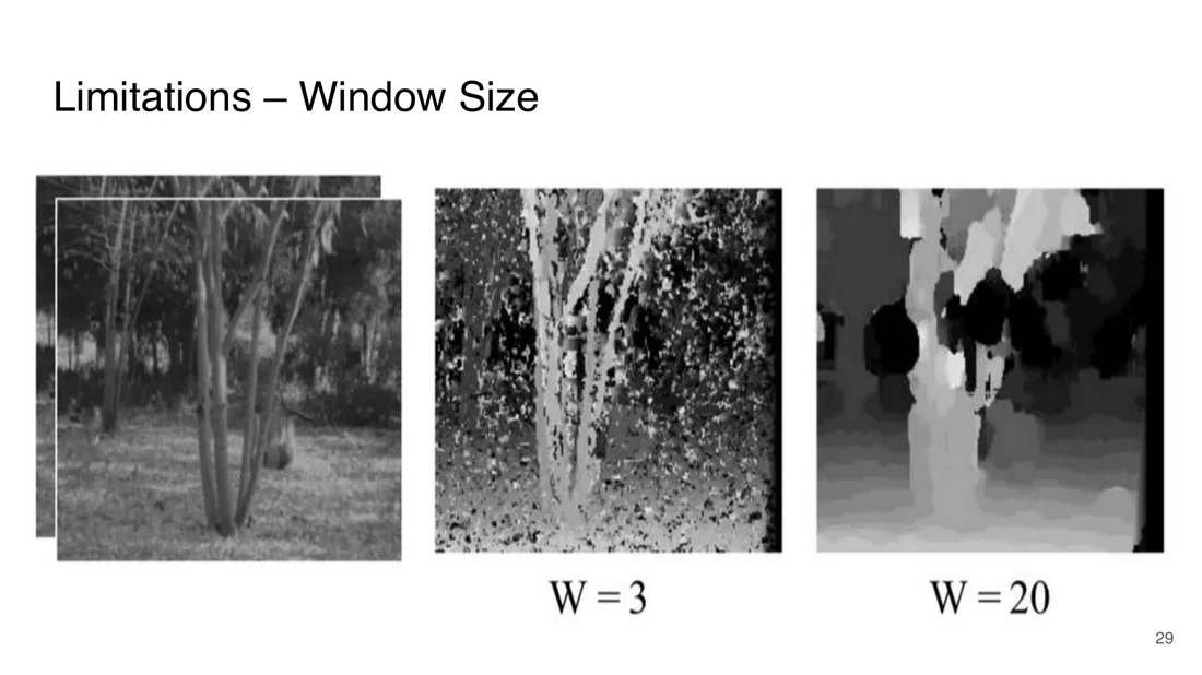 Disparity with window size 3 and 20
